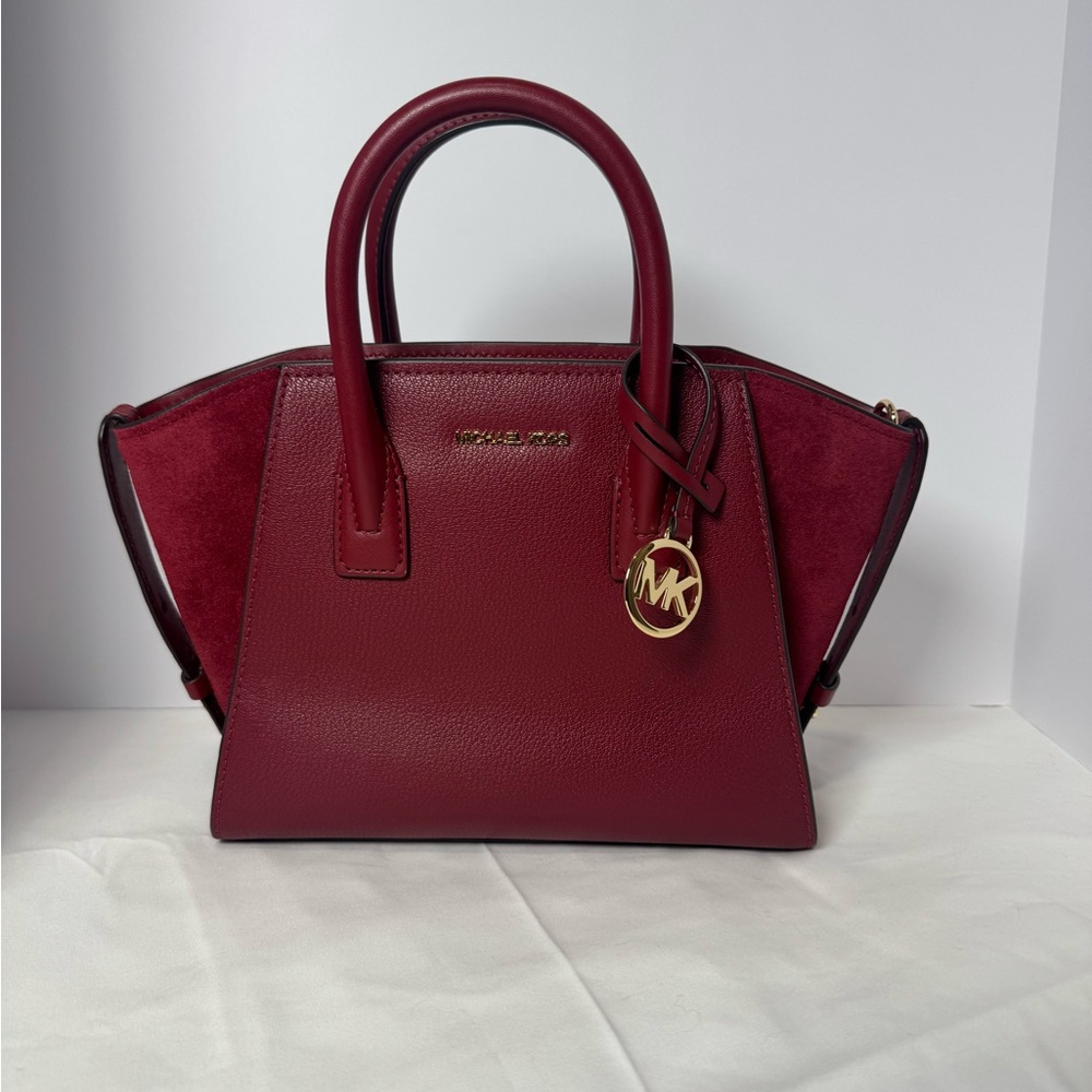 NWOT ~ Michael Kors Avril  XS leather And Suede Satchel w/ Crossbody Strap Red